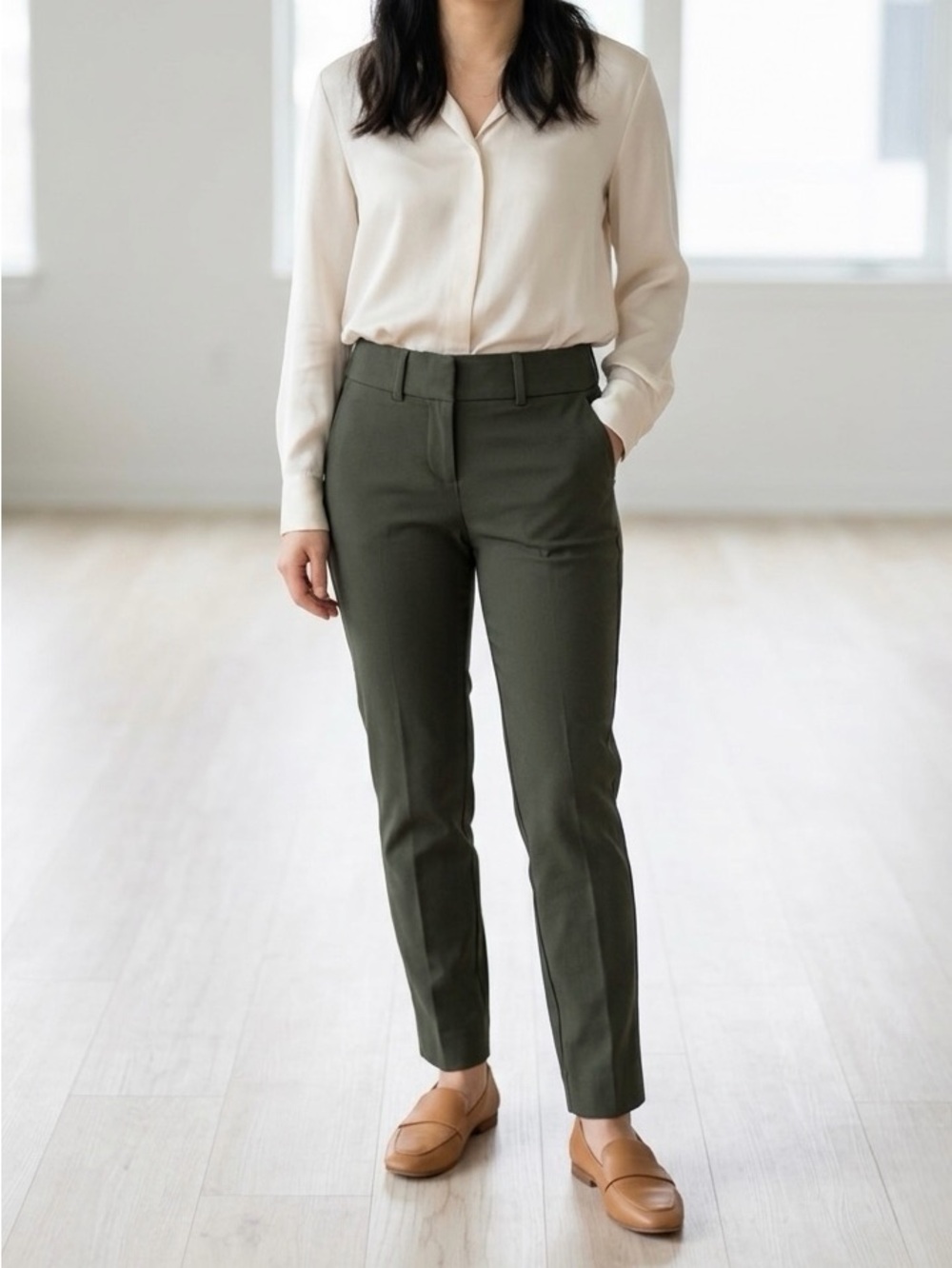 LOFT Olive Green Skinny Pants